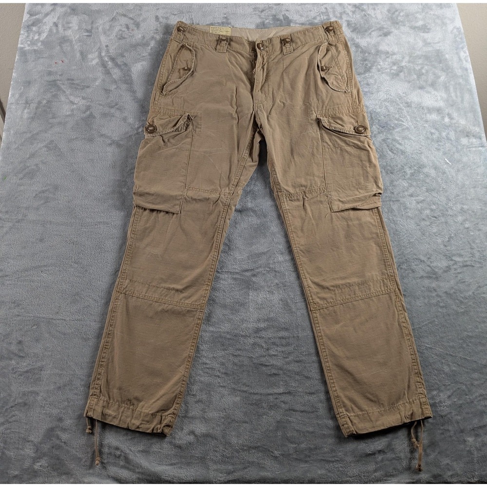 Polo Ralph Lauren Cargo Pants Men 36x30 Beige Combat OG 107 Military Paratrooper